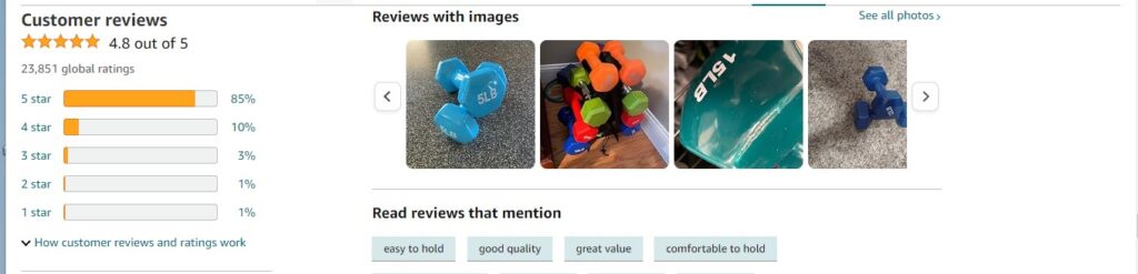 review for best dumbbells.