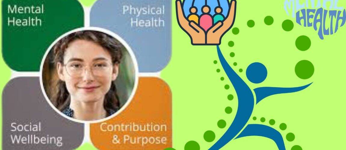 Health triangle chart showing nutrition, stress management, and social connection