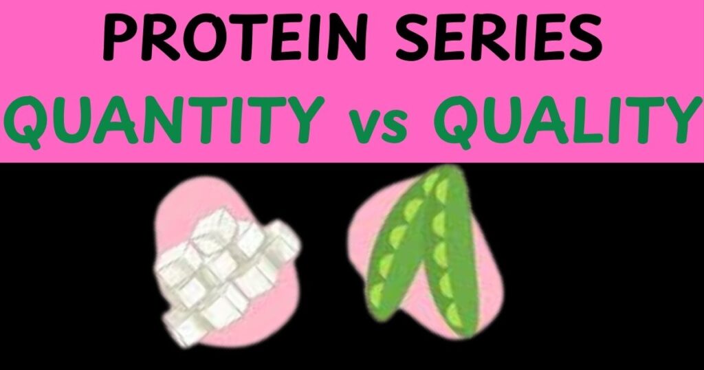 A visual comparison showing a large pile of small, basic items on one side contrasted with a single, premium on protein series.
